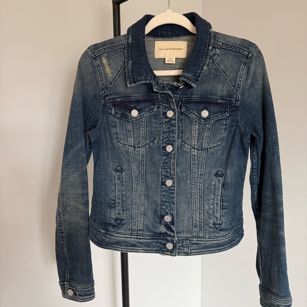 Pilcro Anthropologie Denim Jacket XS Fitted Vintage Wash Classic